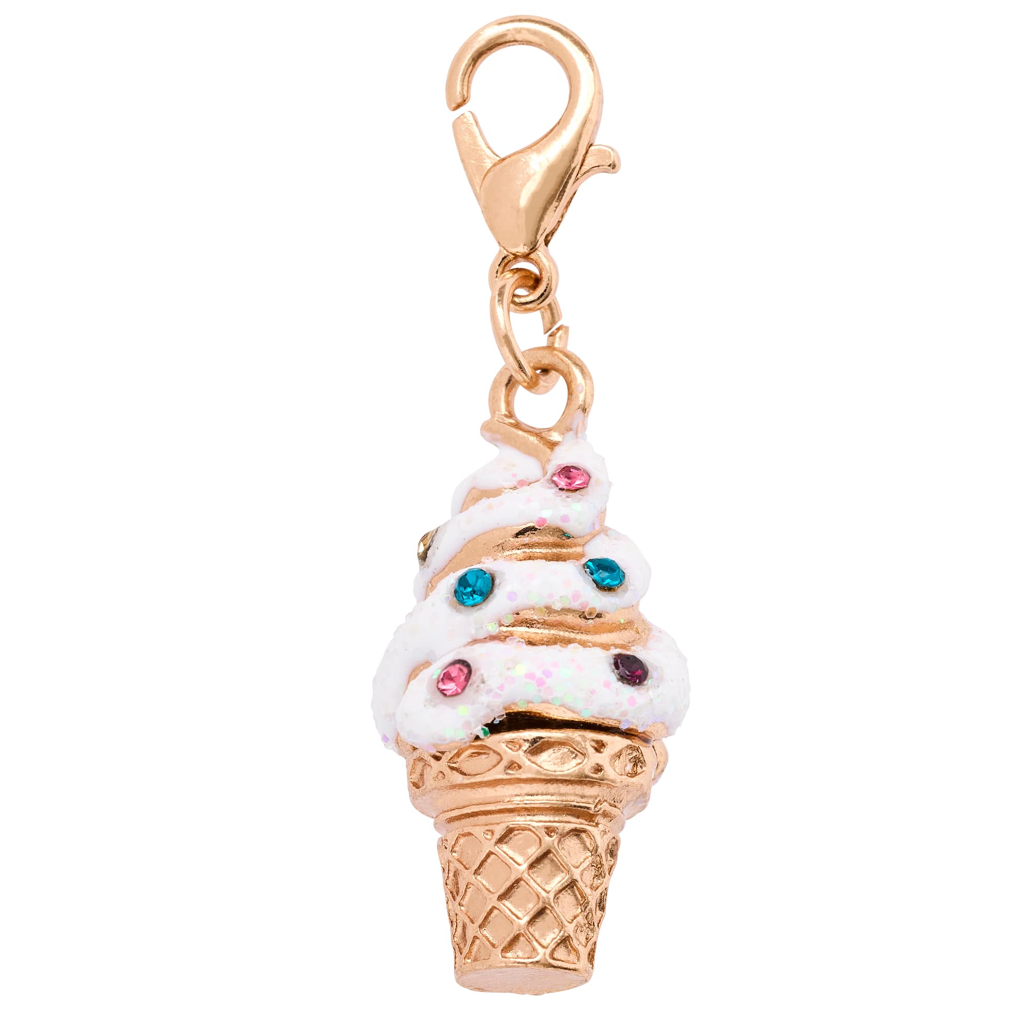 12 Pack: Charmalong™ Gold Ice Cream Cone Charm by Bead Landing™